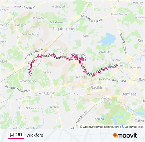 251 Bus Line Map