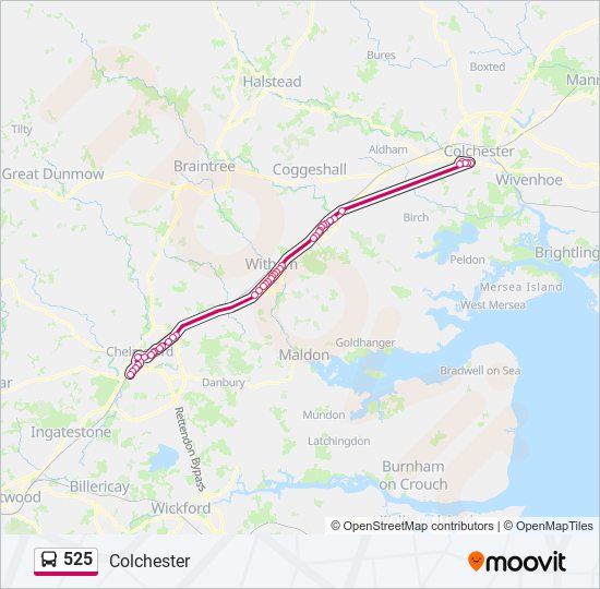 525 Route: Schedules, Stops & Maps - Colchester (Updated)