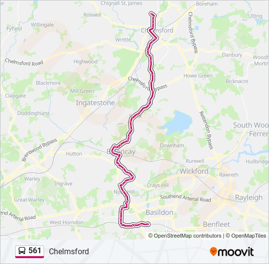 561 bus Line Map