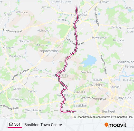 561 bus Line Map