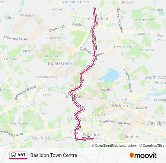 Route 561 561 Route: Schedules, Stops & Maps - Basildon Town Centre (Updated)