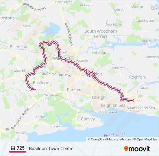 725 bus Line Map