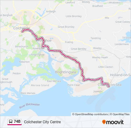 74B bus Line Map