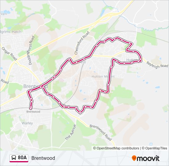80A Bus Line Map