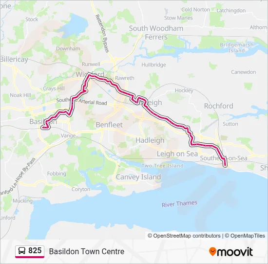 825 Route: Schedules, Stops & Maps - Basildon Town Centre (Updated)