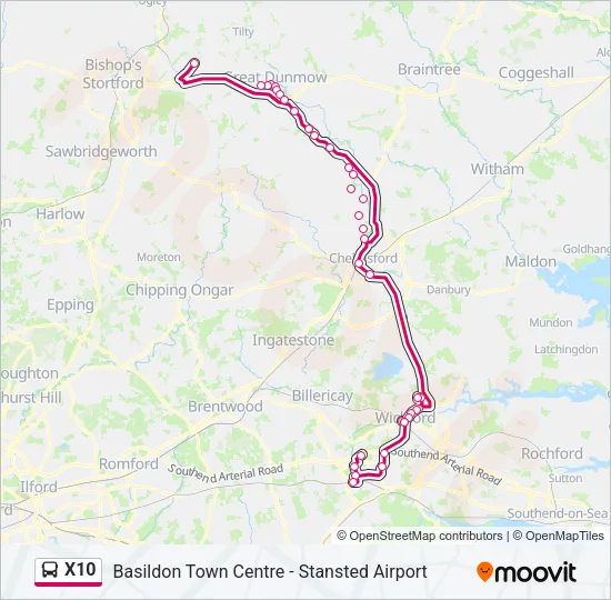 X10 Bus Line Map