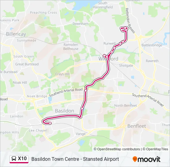 X10 Bus Line Map