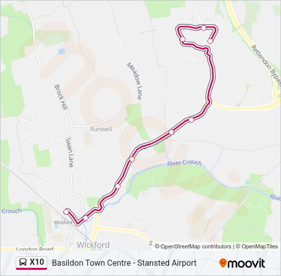 X10 Bus Line Map