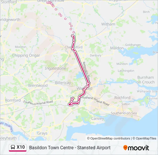 X10 Bus Line Map