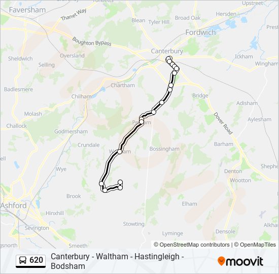 620 bus Line Map