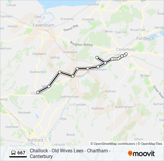 667 Route Schedules, Stops & Maps Challock (Updated)