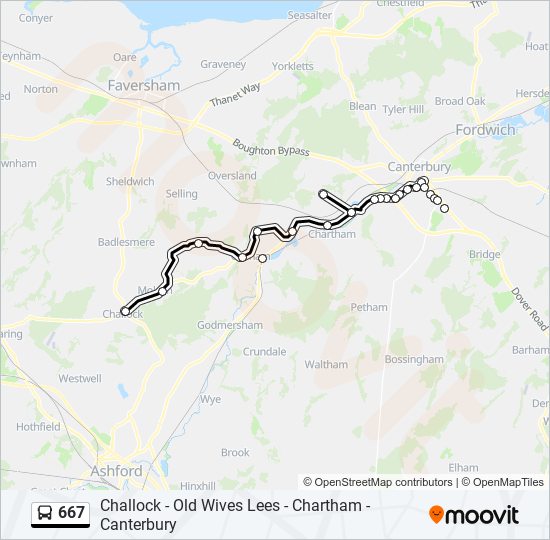 667 bus Line Map