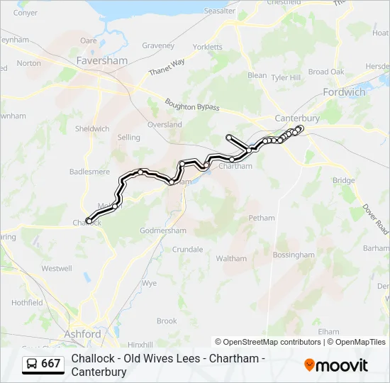 667 Bus Line Map