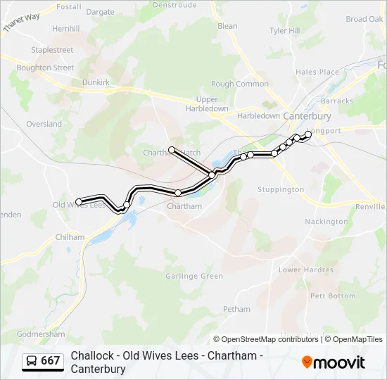 667 Bus Line Map