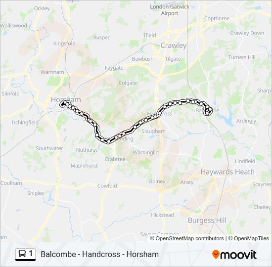 1 Bus Line Map