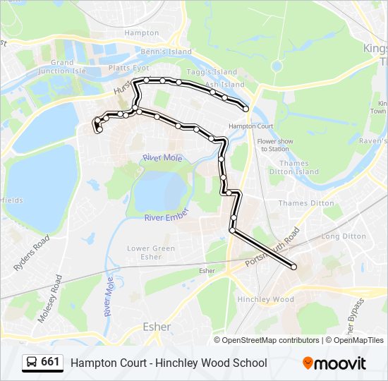 661 Bus Line Map