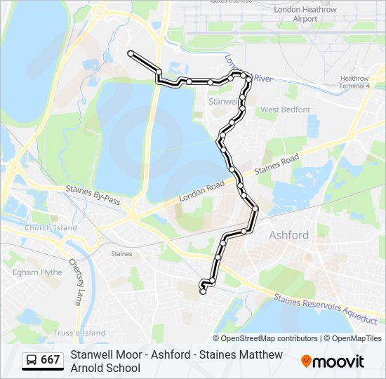 667 Bus Line Map