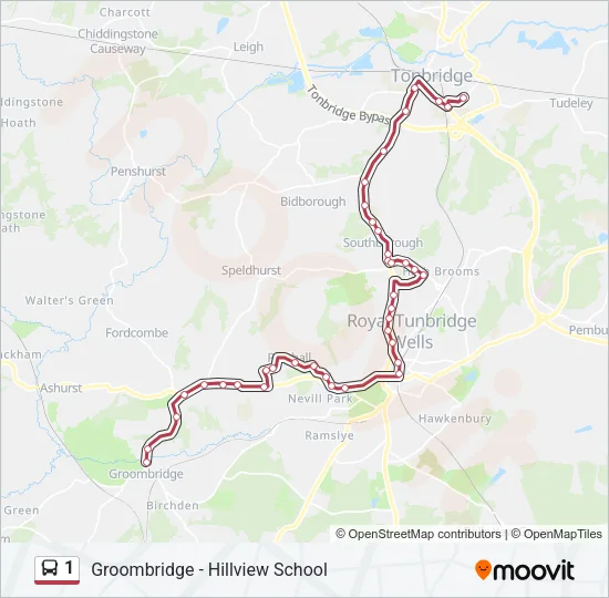 1 Bus Line Map