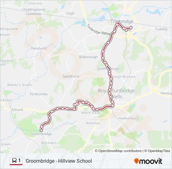 1 Route: Schedules, Stops & Maps - Tonbridge (Updated)