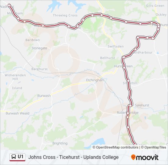 U1 Bus Line Map