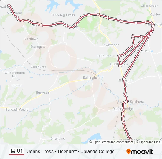 U1 Bus Line Map