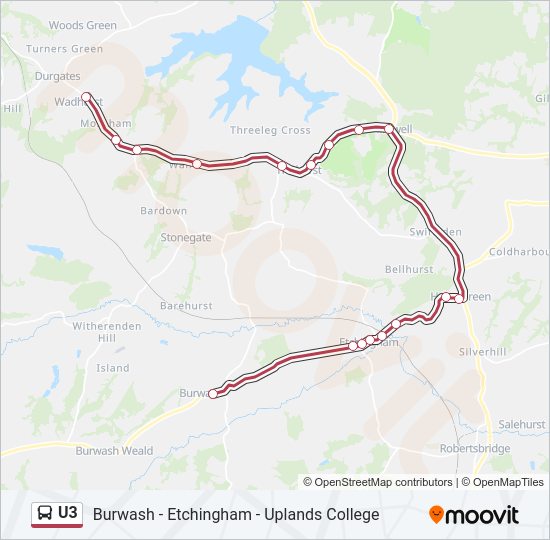 U3 Bus Line Map