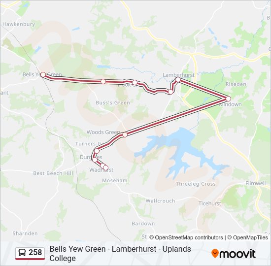 258 Bus Line Map