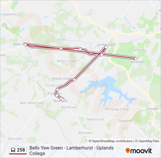 258 Bus Line Map
