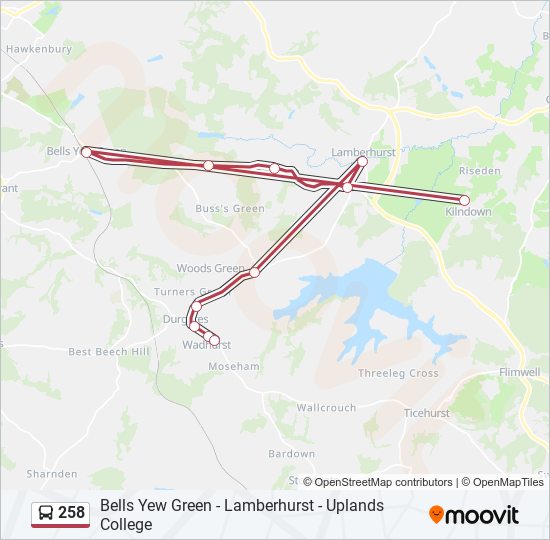258 Route: Schedules, Stops & Maps - Kilndown (Updated)
