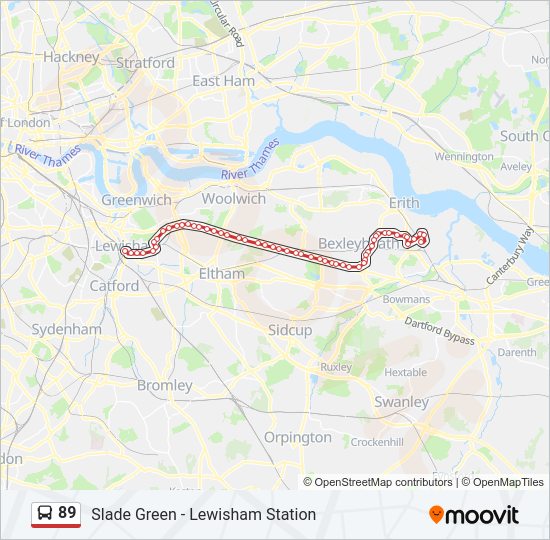 89 Bus Line Map
