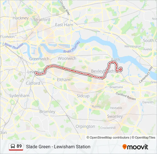 89 Bus Line Map
