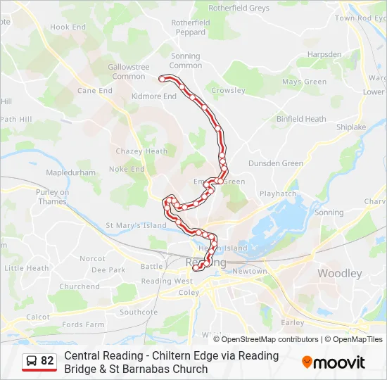 82 Route: Schedules, Stops & Maps - Sonning Common (Updated)
