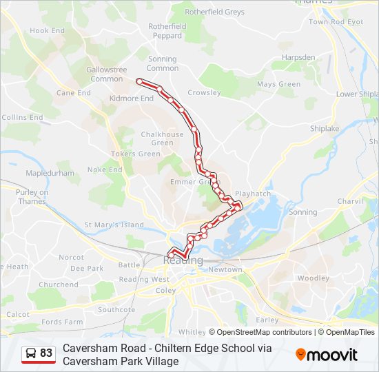 Bus 83 Route Map 83 Route: Schedules, Stops & Maps - Reading (Updated)