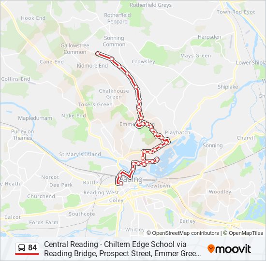 84 bus Line Map