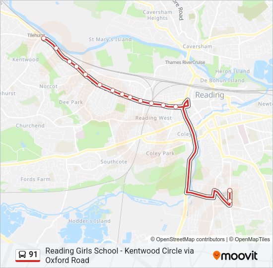 91 bus Line Map