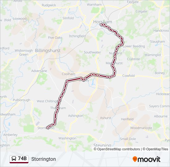 74b Route: Schedules, Stops & Maps - Storrington (Updated)