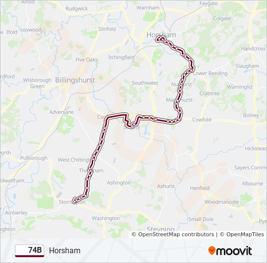 74B bus Line Map