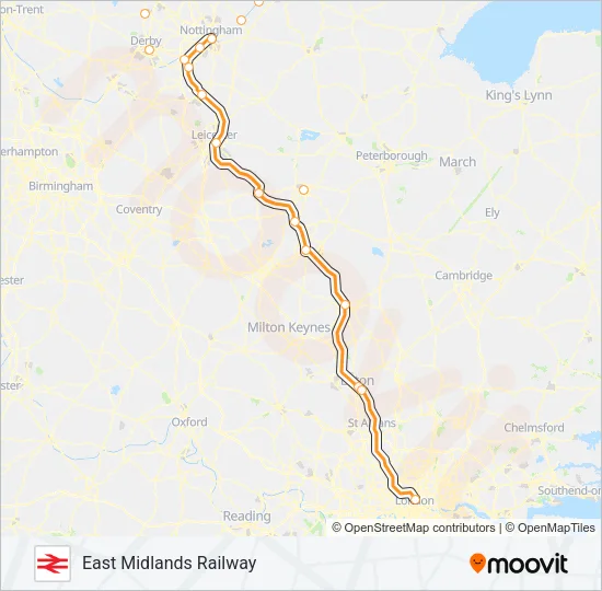 EAST MIDLANDS RAILWAY Train Line Map