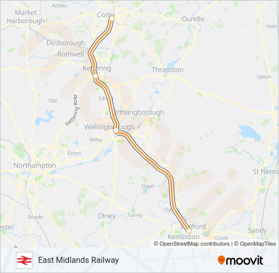 EAST MIDLANDS RAILWAY Train Line Map