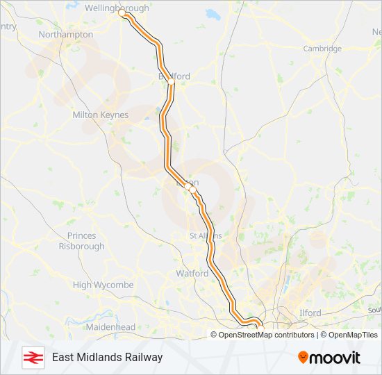 EAST MIDLANDS RAILWAY Train Line Map
