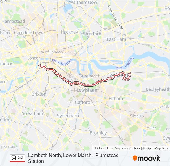 Bus 53 Route Map 53 Route: Schedules, Stops & Maps - Plumstead Station (Updated)