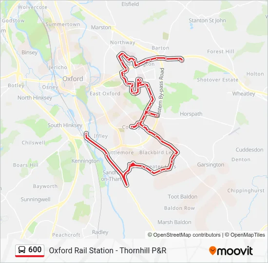 600 Route: Schedules, Stops & Maps - Oxford (Updated)