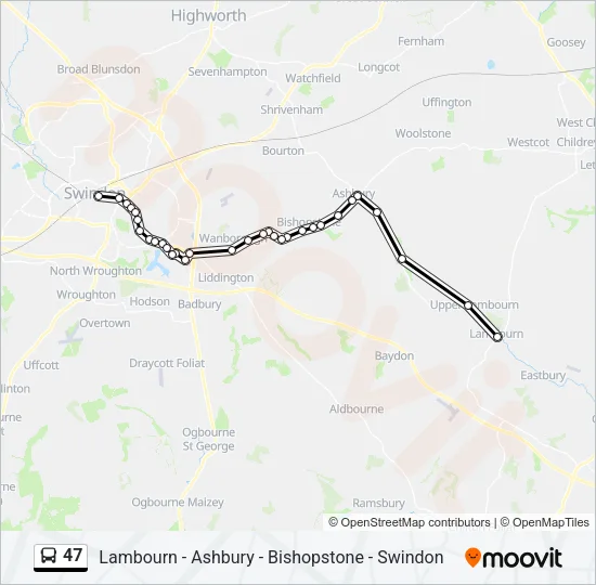 47 Bus Line Map