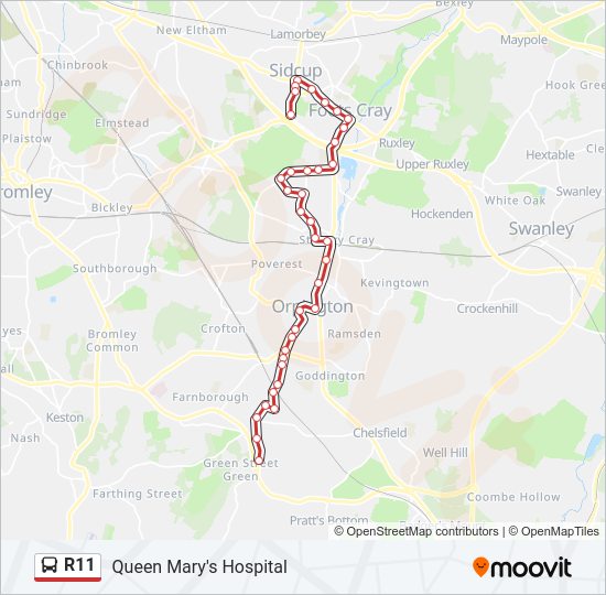 R11 Bus Line Map