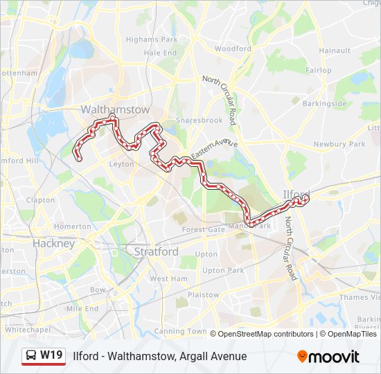 W19 Bus Line Map
