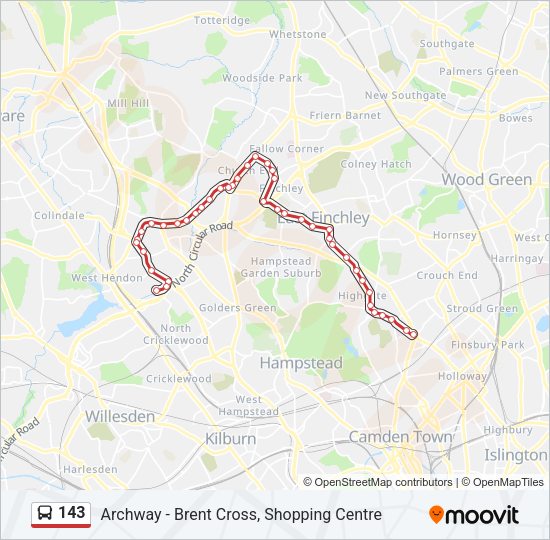 143 Bus Line Map