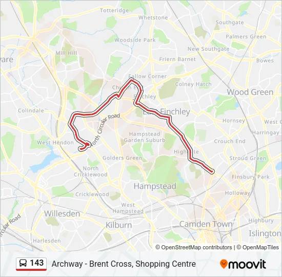 143 Bus Line Map