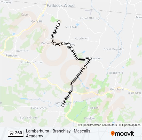 260 Bus Line Map