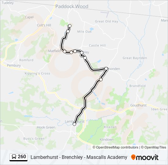 260 Route: Schedules, Stops & Maps - Paddock Wood (Updated)