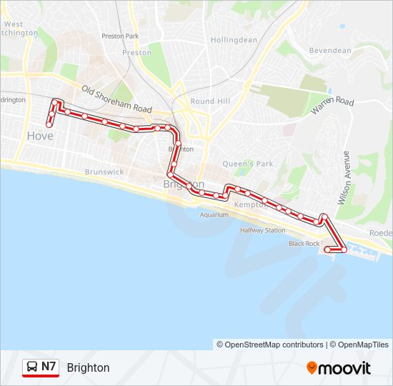 N7 Bus Line Map